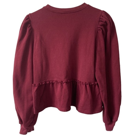 CAMI NYC Lyra Sweatshirt Burgundy Red Size Medium - Picture 5 of 9